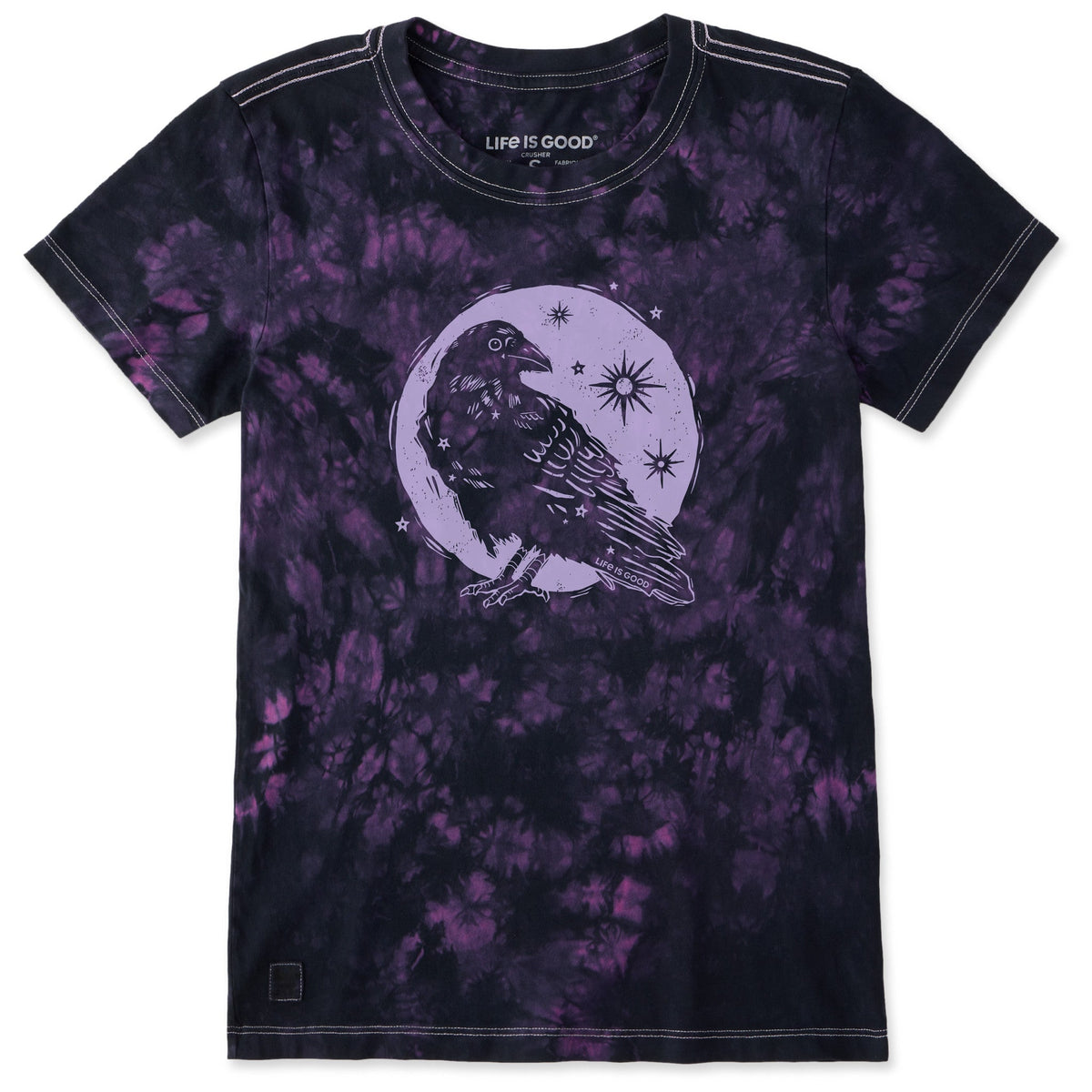 Women's Moonlit Crow Short Sleeve Crusher Tie-Dye Tee product image 1
