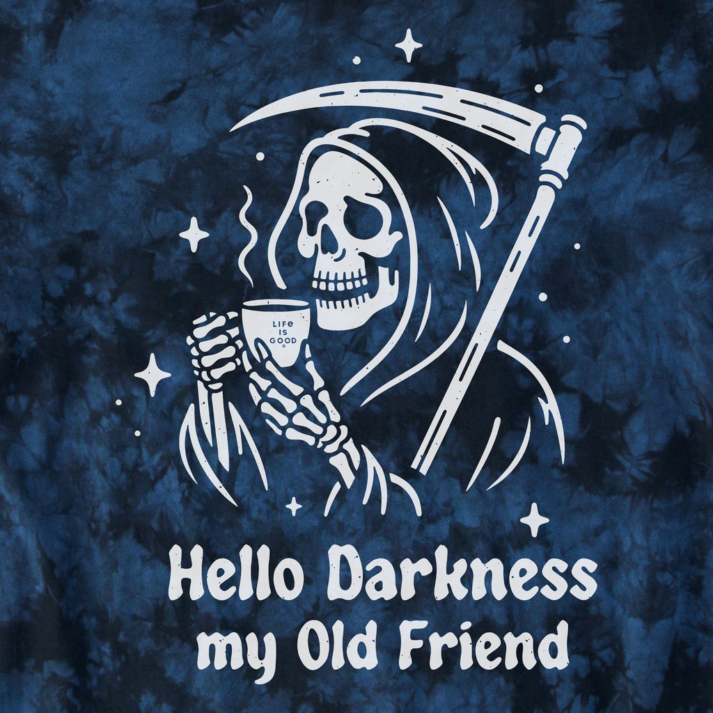 Men's Hello Darkness My Old Friend Grim Men's Short Sleeve Crusher Tie-Dye Tee