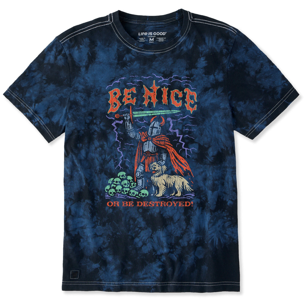 Men's Be Nice or be Destroyed Short Sleeve Crusher Tie-Dye product image 1