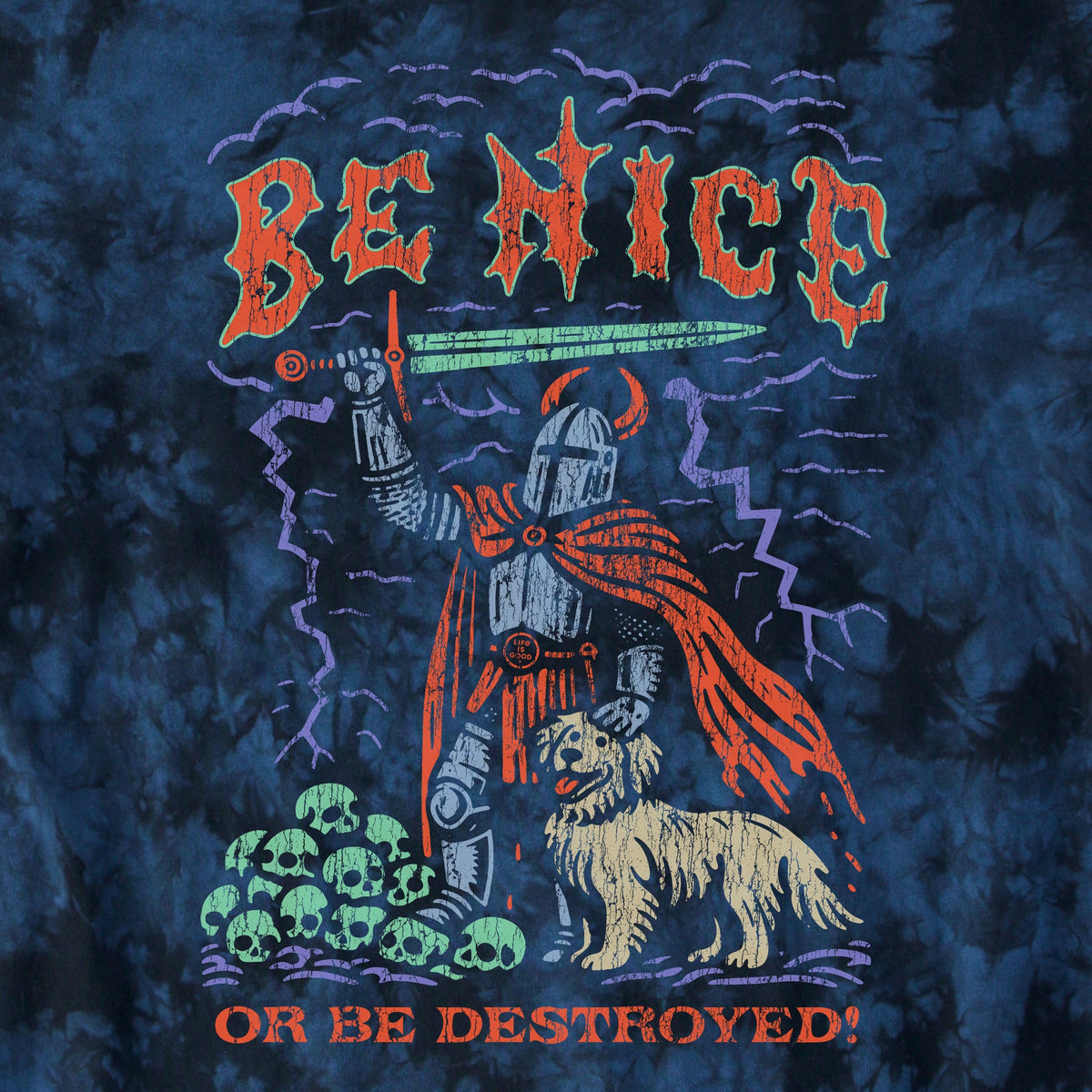 Men's Be Nice or be Destroyed Short Sleeve Crusher Tie-Dye product image 2