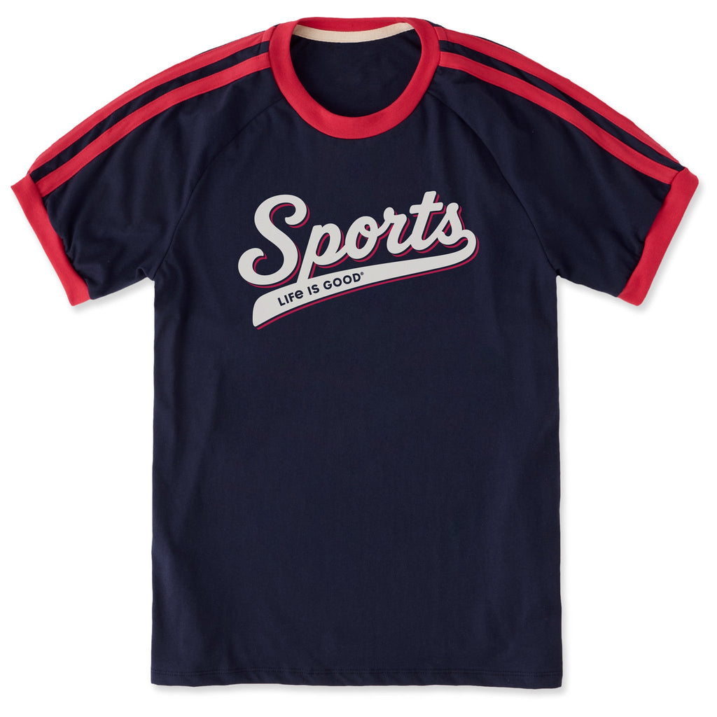 Unisex Sports Script Shoulder-Striped Ringer Tee product image 1
