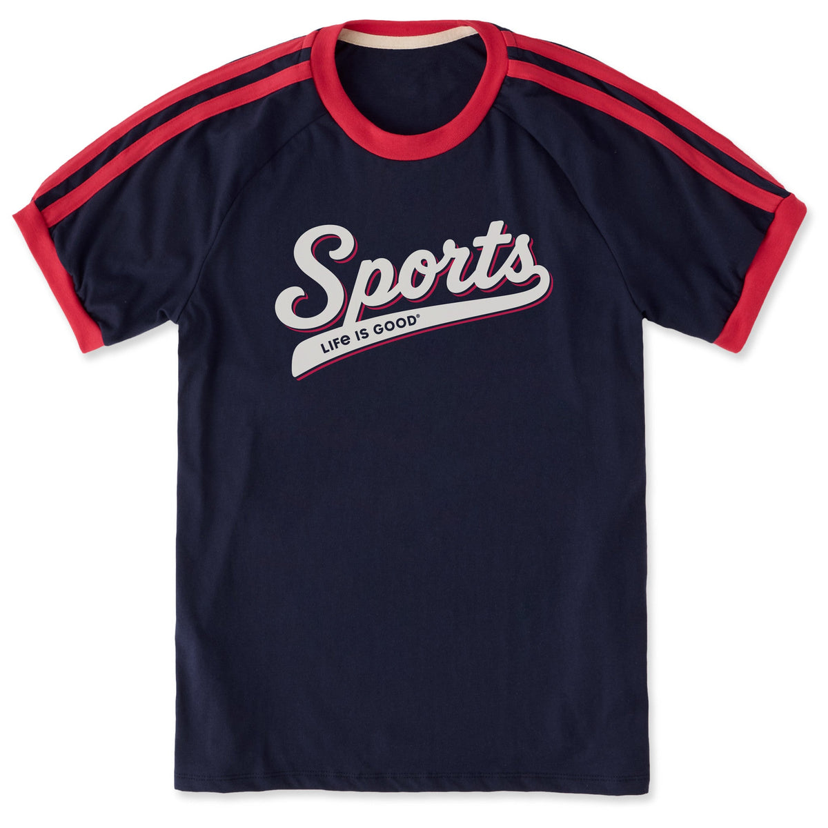 Unisex Sports Script Shoulder-Striped Ringer Tee product image 1