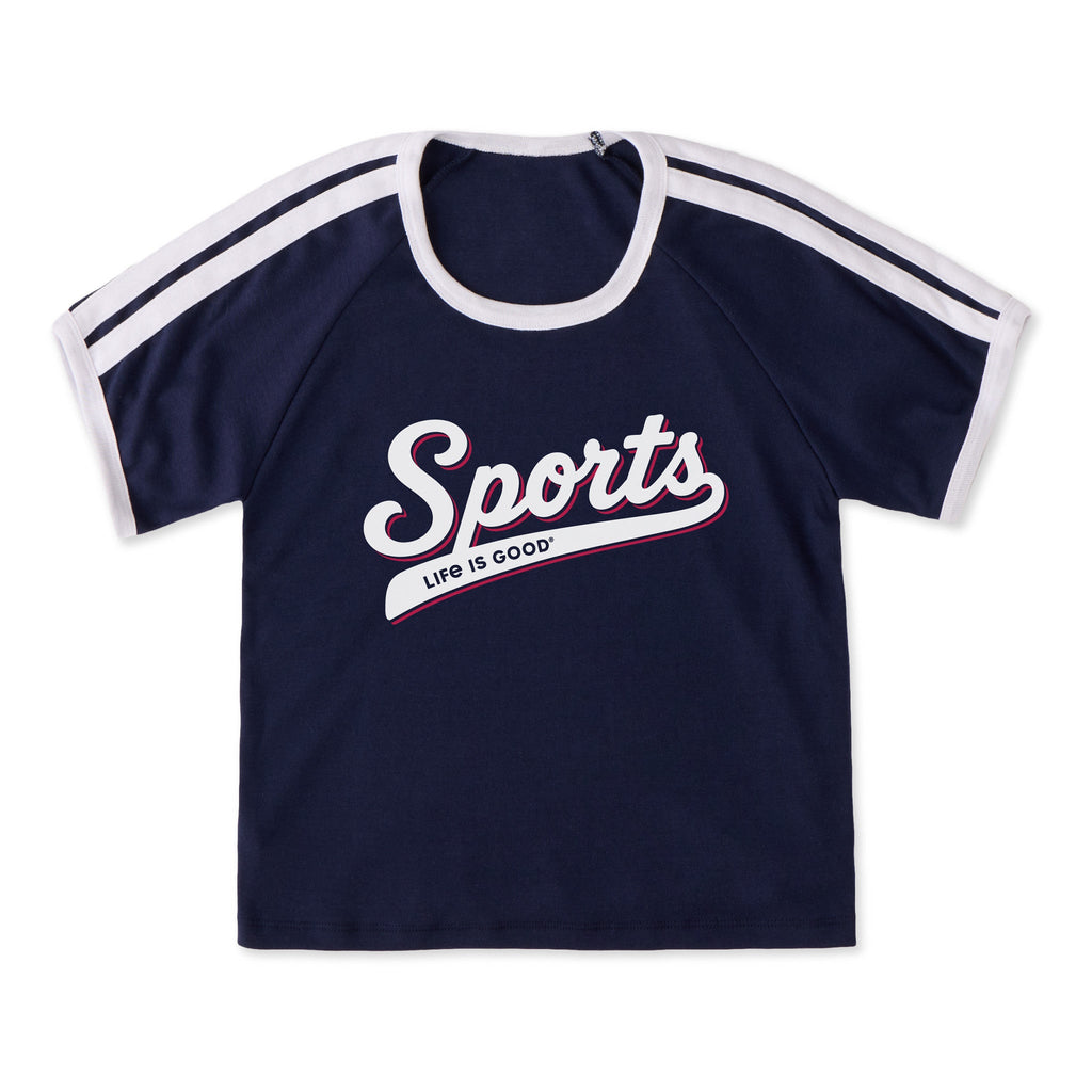 Women's Sports Script Shoulder-Striped Ringer Tee product image 3