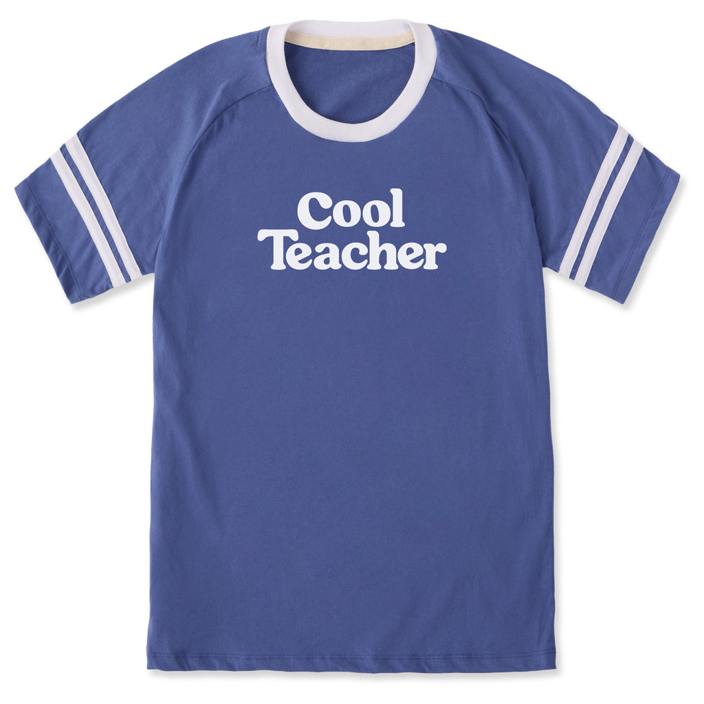 Unisex One Cool Teacher Sleeve-Striped Tee product image 3