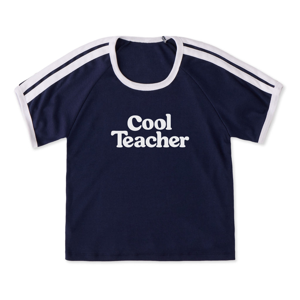 Women's One Cool Teacher Shoulder-Striped Ringer Tee product image 1