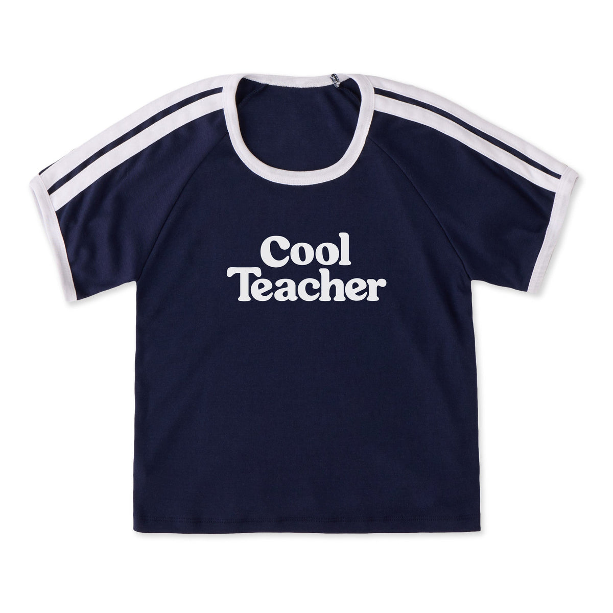 Women's One Cool Teacher Shoulder-Striped Ringer Tee product image 5