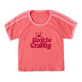 Women's Don't Be Crabby Script Shoulder-Striped Ringer Tee product image 1