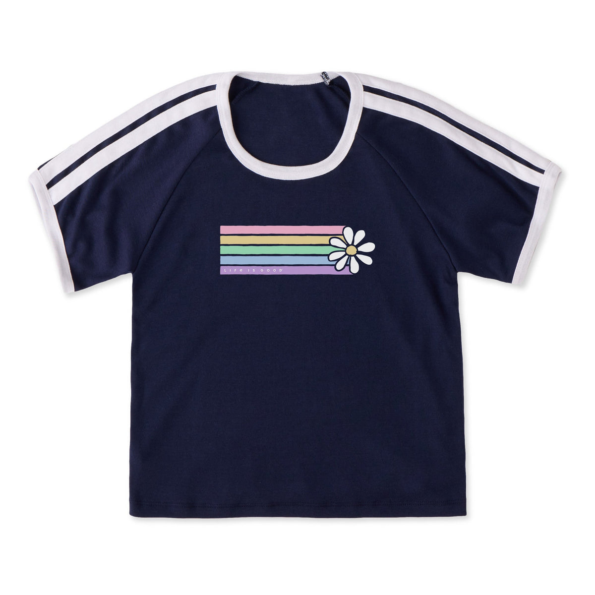 Women's Shooting Star Daisy Shoulder-Striped Ringer Tee product image 3