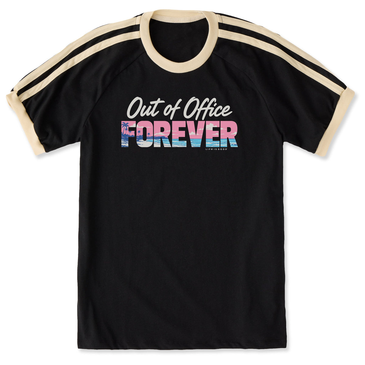 Unisex Out of Office Forever Beach Shoulder-Striped Ringer product image 1