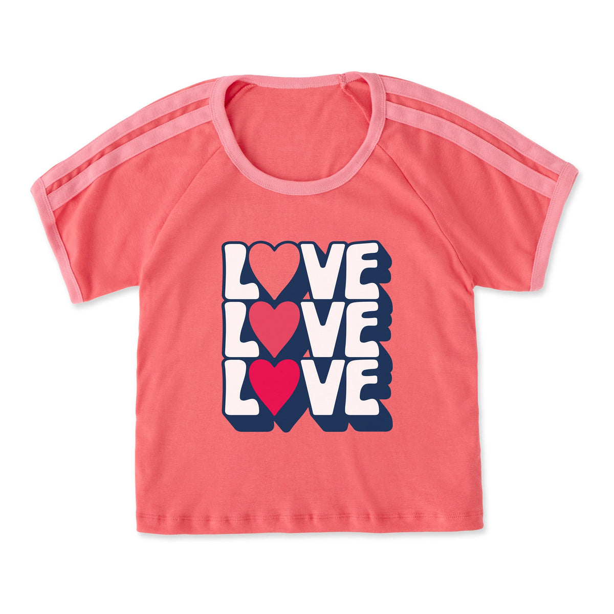 Women's Love Trio Stack Shoulder-Striped Ringer Tee product image 3