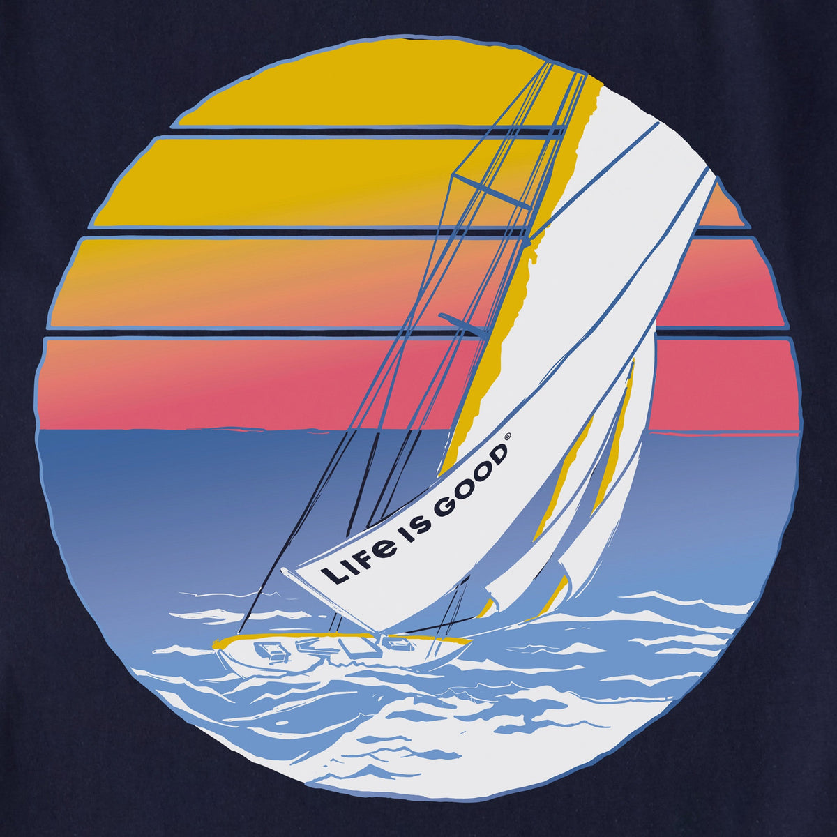 Women's Sailboat Circle Shoulder-Striped Ringer Tee product image 4