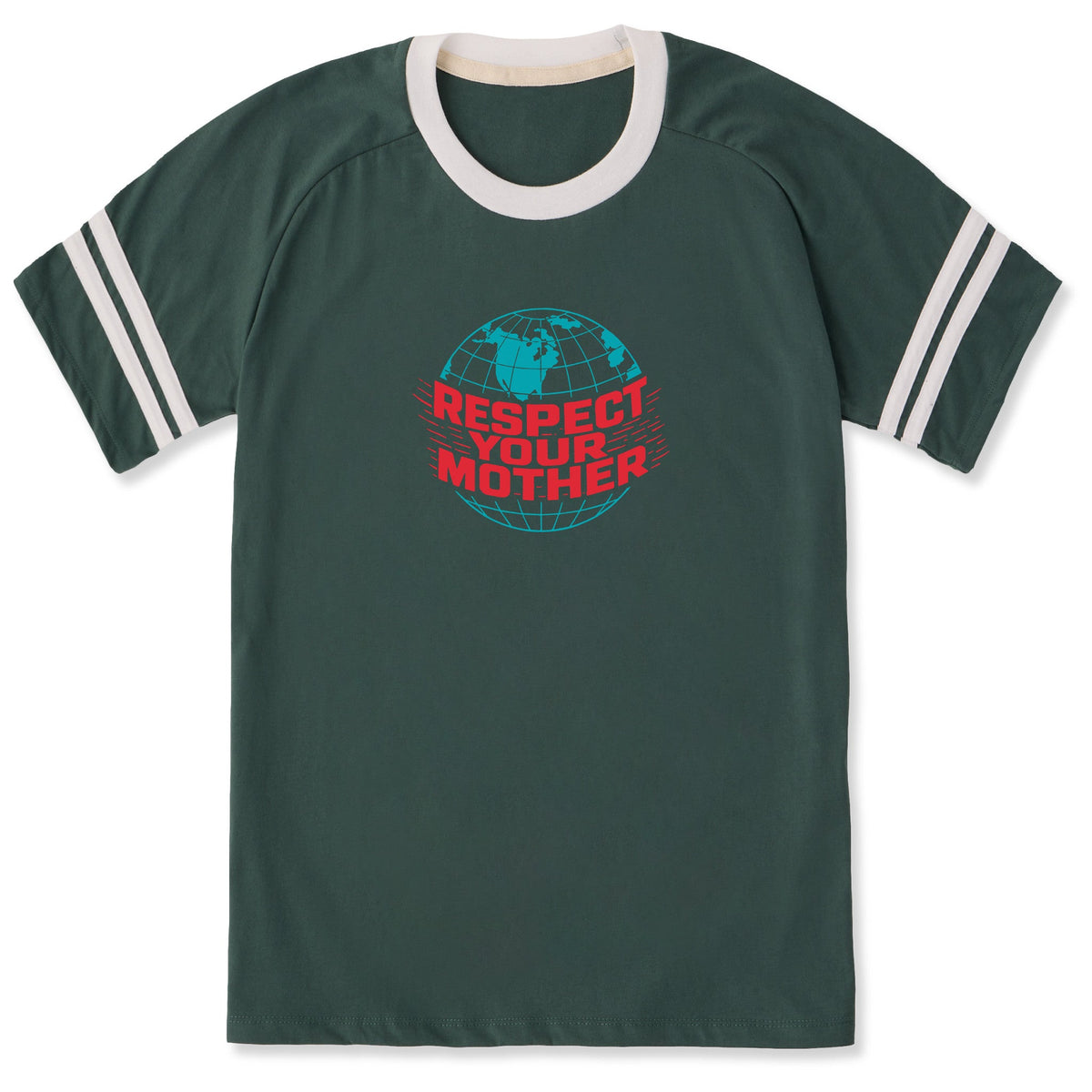 Unisex Respect Your Mother Globe Sleeve-Striped Tee product image 1