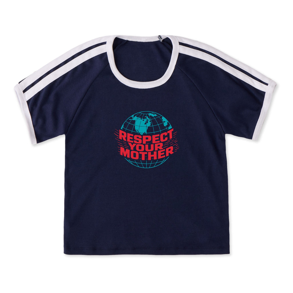 Women's Respect Your Mother Globe Shoulder-Striped Ringer product image 3