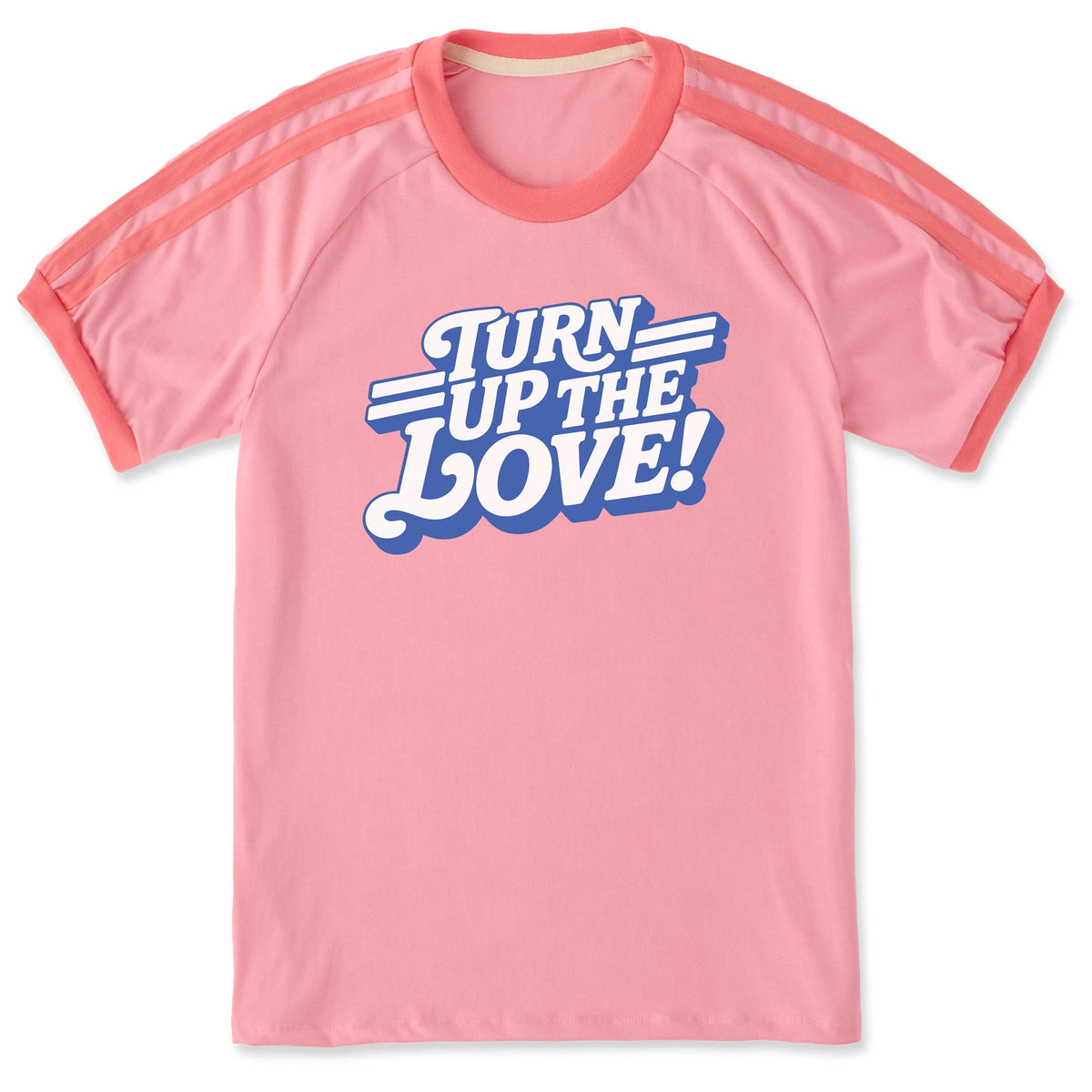 Unisex Turn Up the Love Retro Shoulder-Striped Ringer Tee product image 1