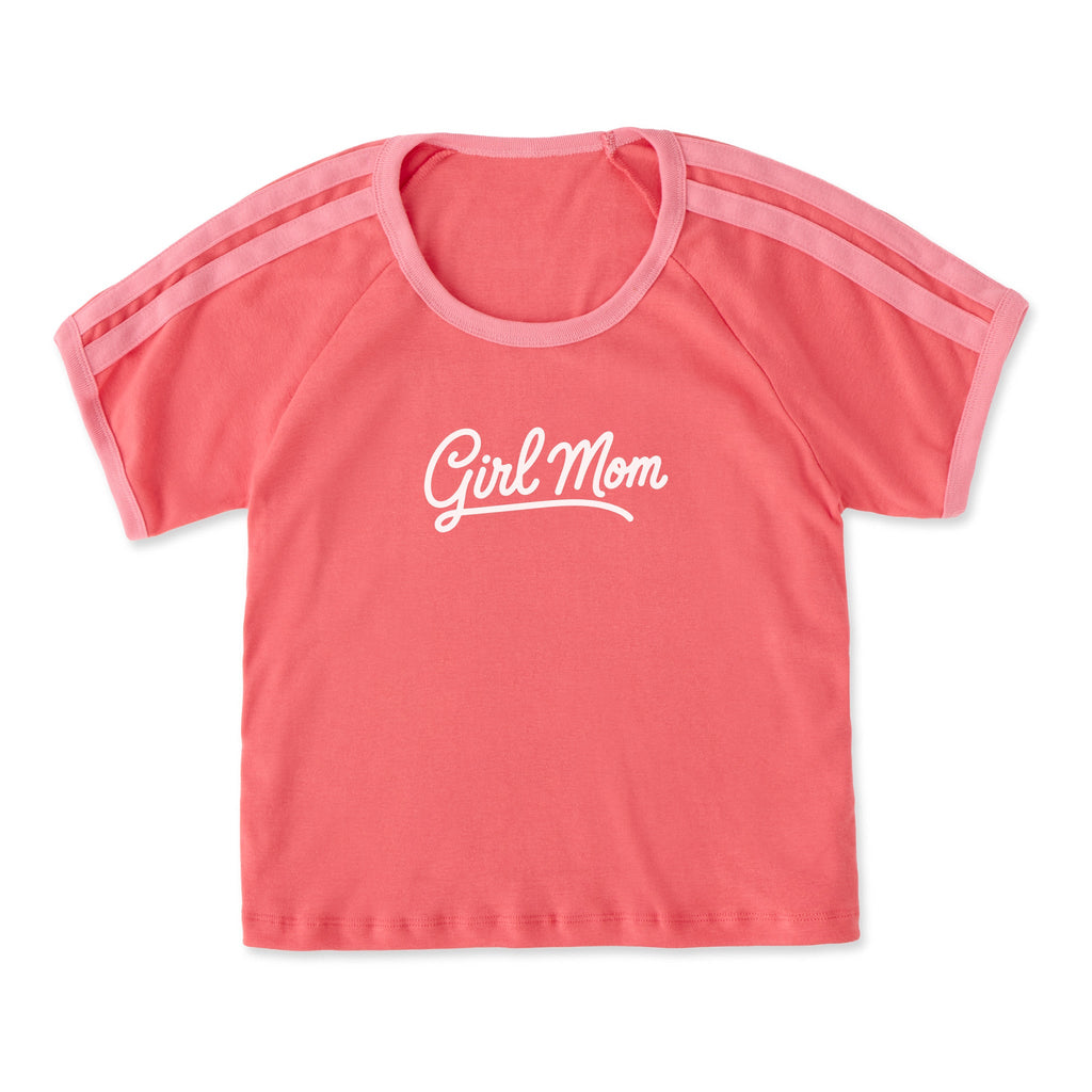 Women's Girl Mom Script Shoulder-Striped Ringer Tee product image 1