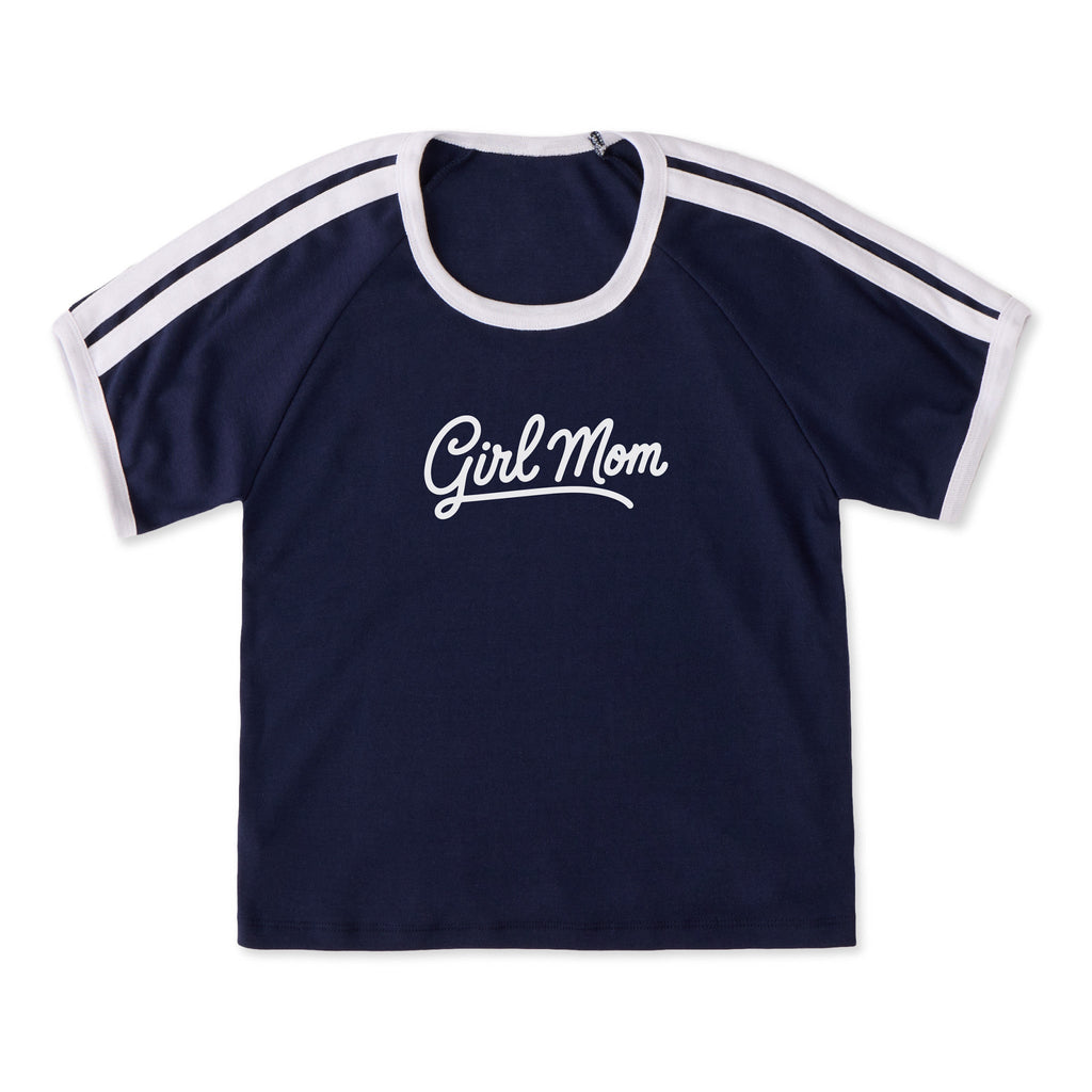 Women's Girl Mom Script Shoulder-Striped Ringer Tee product image 3