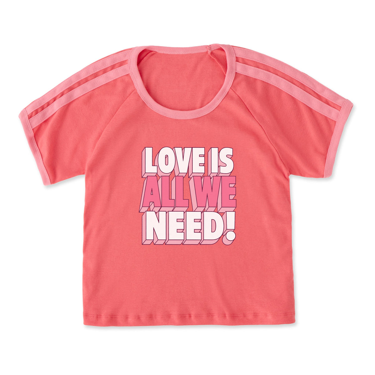 Women's Love is All We Need Stack Shoulder-Striped Ringer product image 1