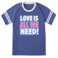 Unisex Love is All We Need Stack Sleeve-Striped Tee product image 1