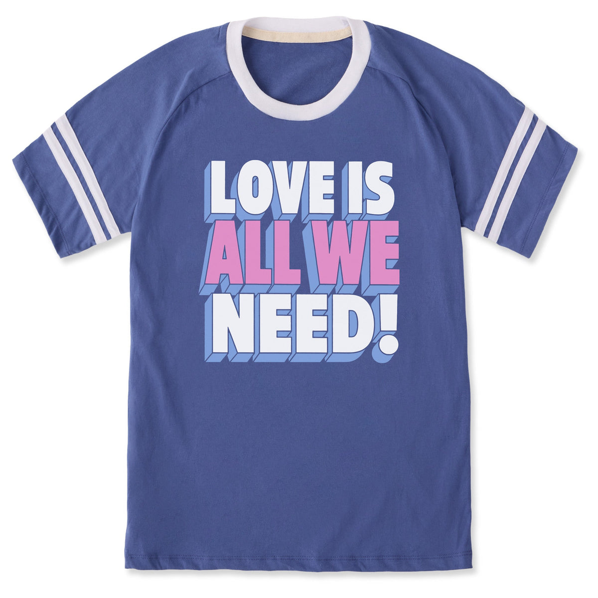 Unisex Love is All We Need Stack Sleeve-Striped Tee product image 3