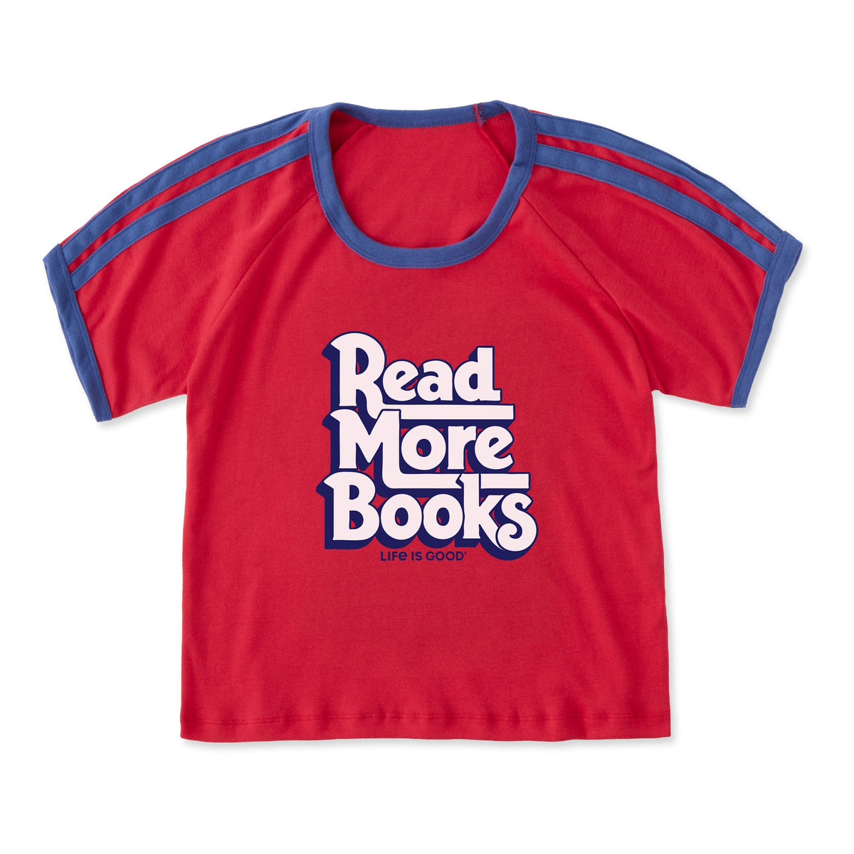 Women's Read Even More Books Shoulder-Striped Ringer Tee product image 1