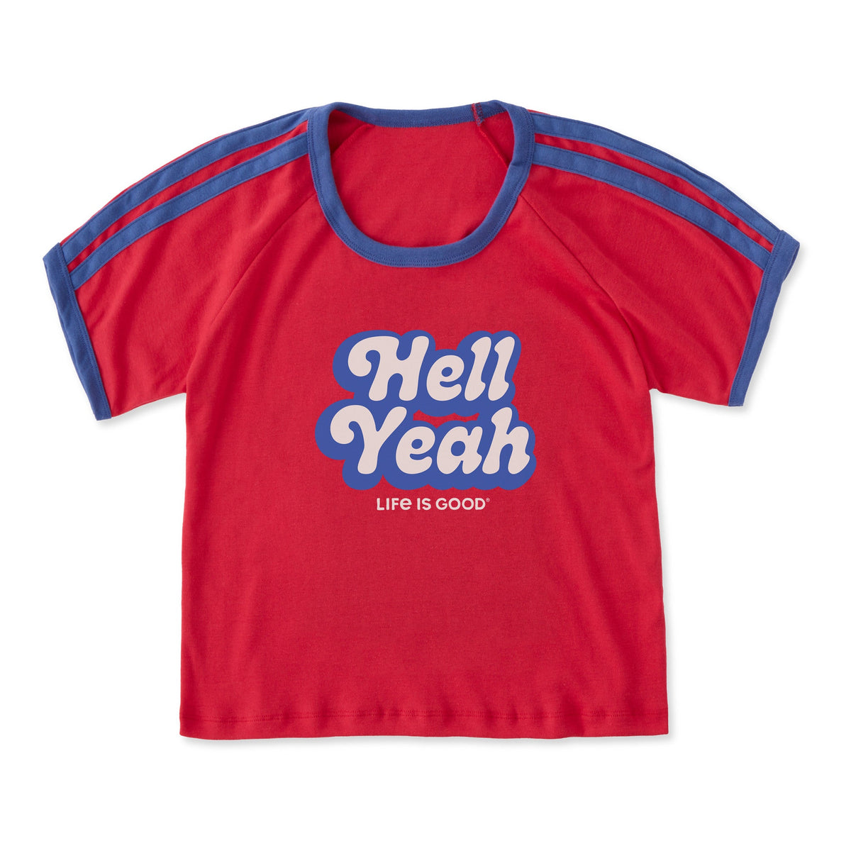 Women's Hell Yeah Script Shoulder-Striped Ringer Tee product image 3