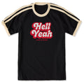 Unisex Hell Yeah Script Shoulder-Striped Ringer Tee product image 1