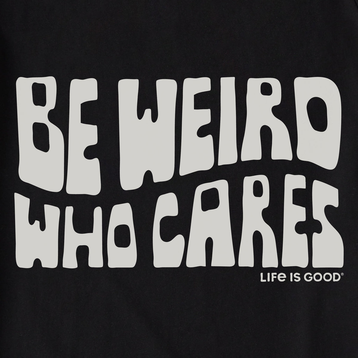 Unisex Be Weird Who Cares Stack Shoulder-Striped Ringer Tee product image 2