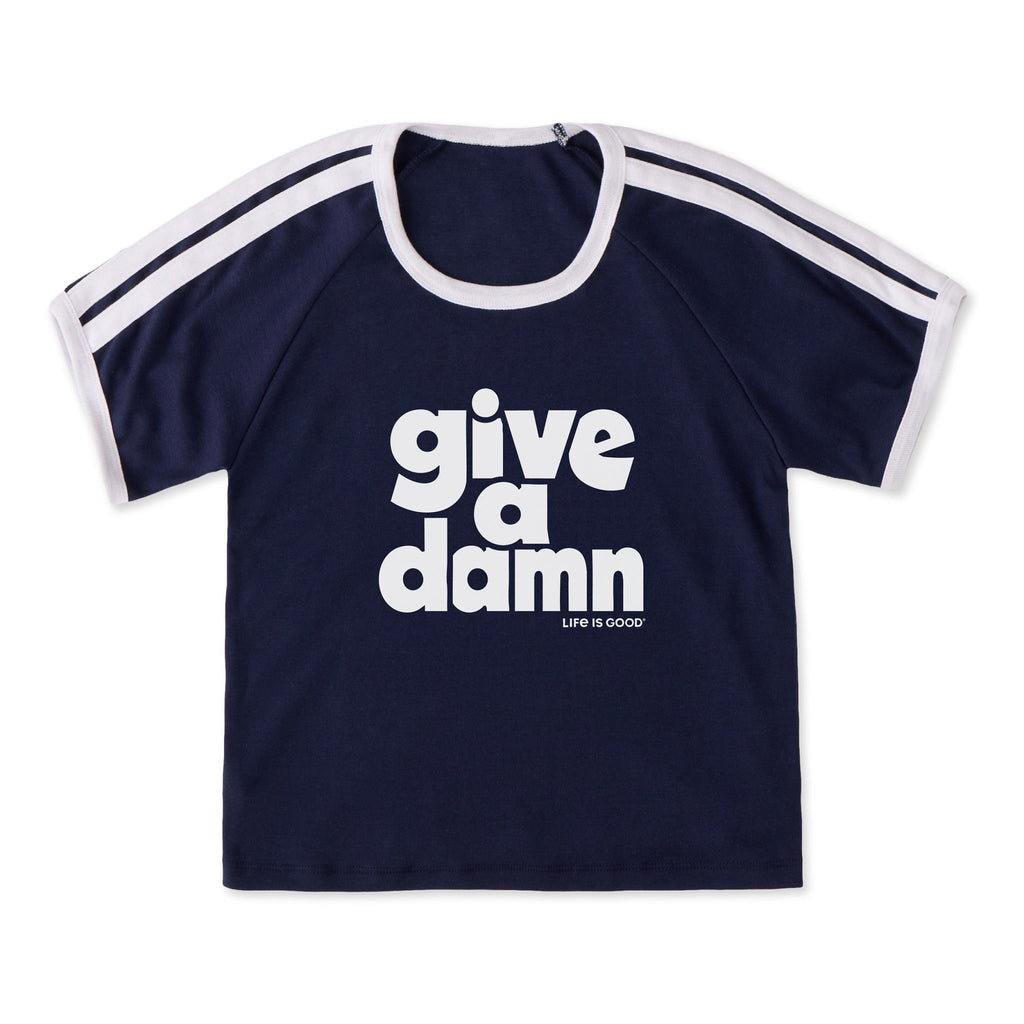 Women's Give a Damn Stack Shoulder-Striped Ringer Tee product image 9
