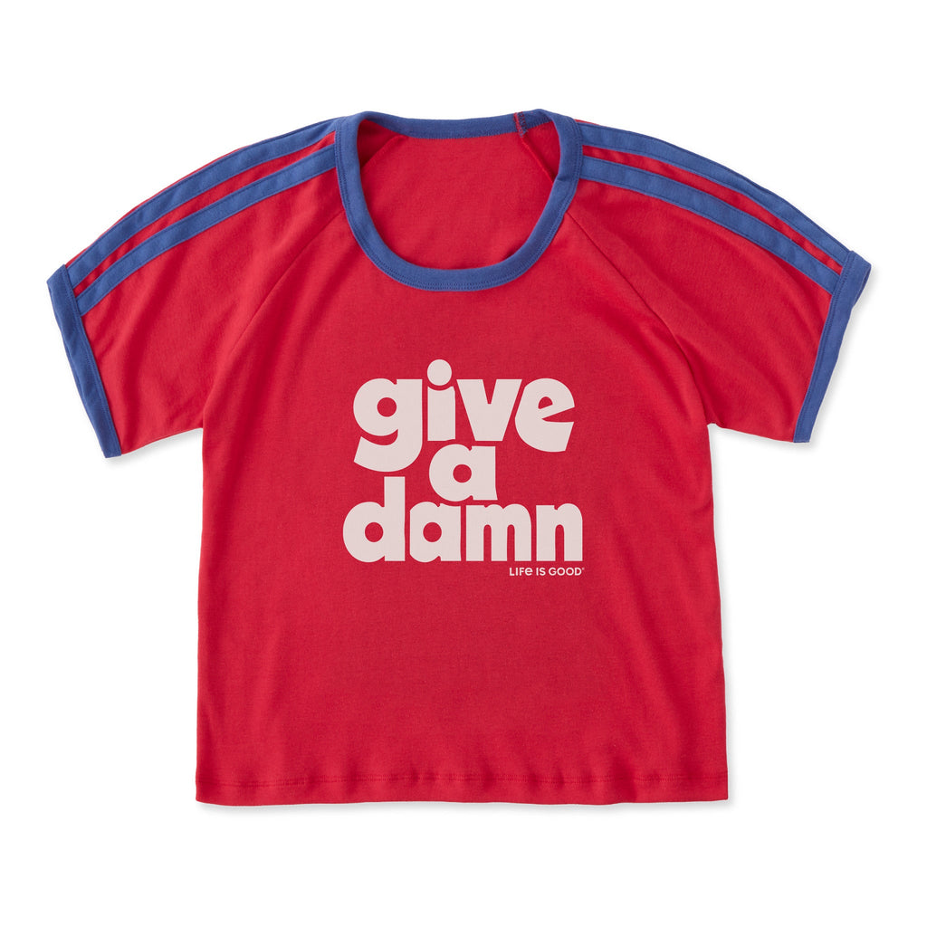 Women's Give a Damn Stack Shoulder-Striped Ringer Tee product image 11
