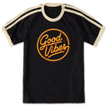 Unisex Good Vibes Neon Shoulder-Striped Ringer Tee product image 1