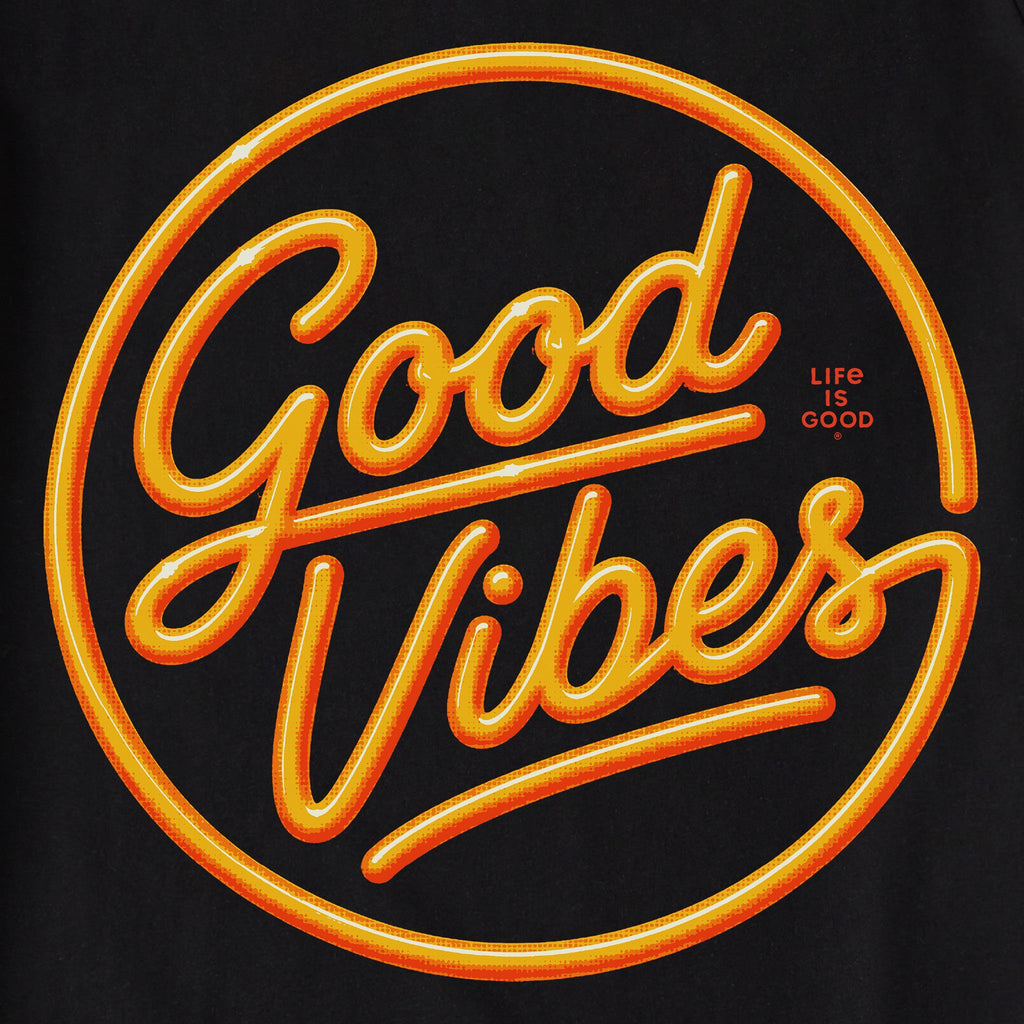 Unisex Good Vibes Neon Shoulder-Striped Ringer Tee product image 2