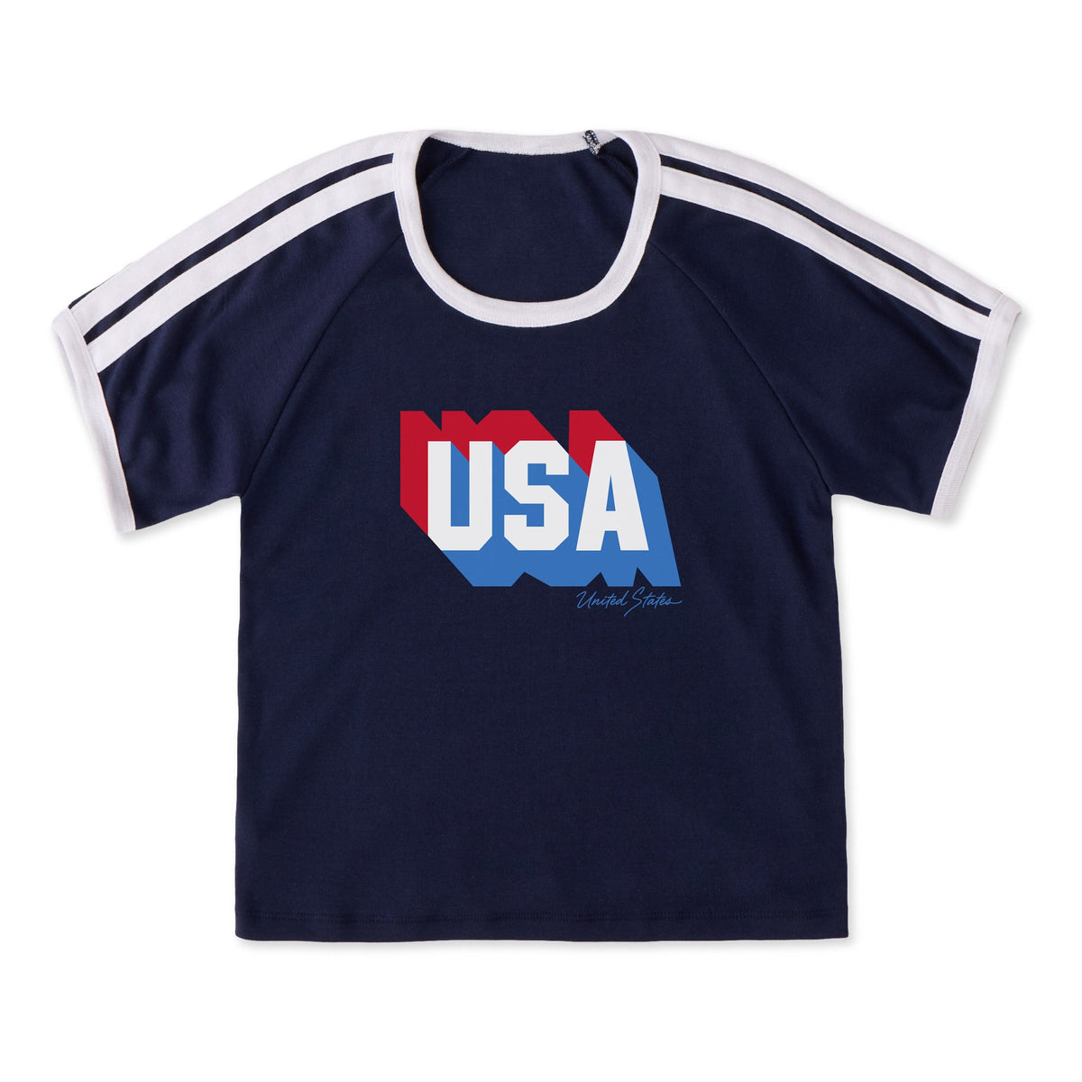 Women's USA Shadow Shoulder-Striped Ringer Tee product image 1