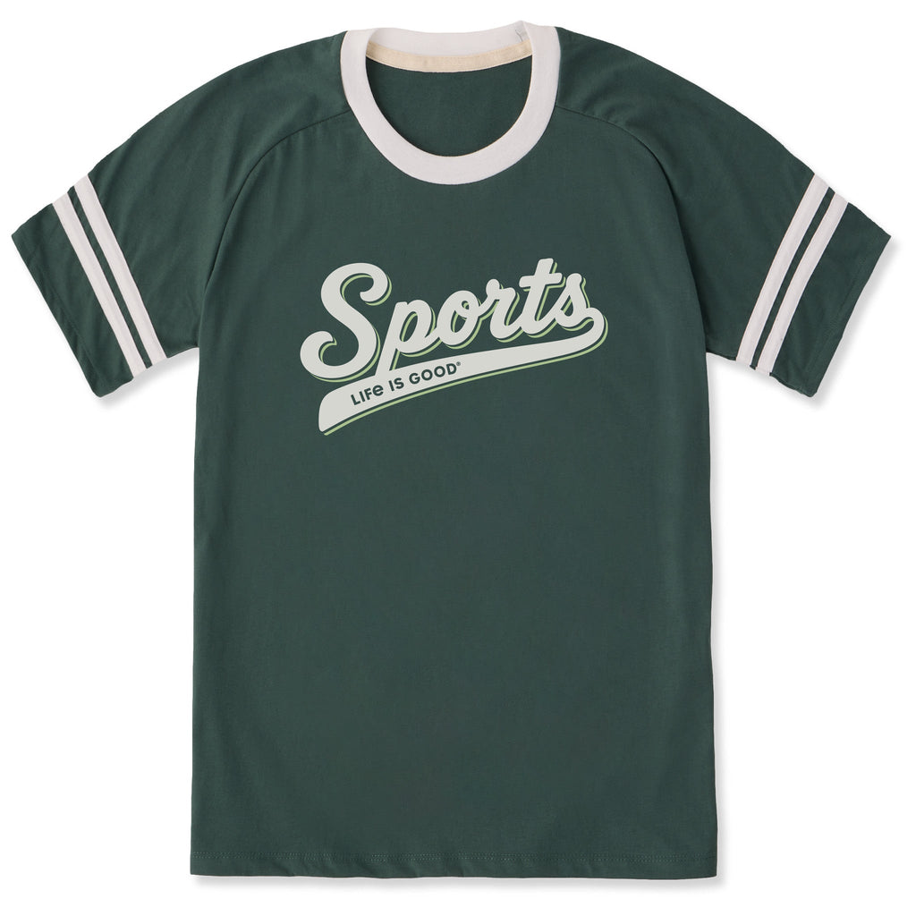 Unisex Sports Script Sleeve-Striped Tee product image 1