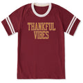 Unisex Wordsmith Thankful Vibes Sleeve-Striped Tee product image 1