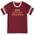 Unisex It's Giving Thanks Sleeve-Striped Tee product image 1