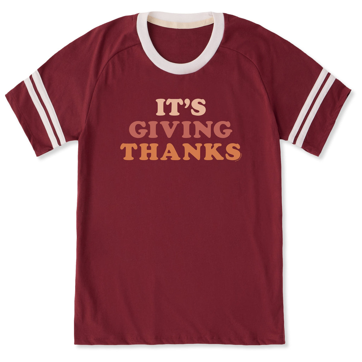 Unisex It's Giving Thanks Sleeve-Striped Tee product image 1