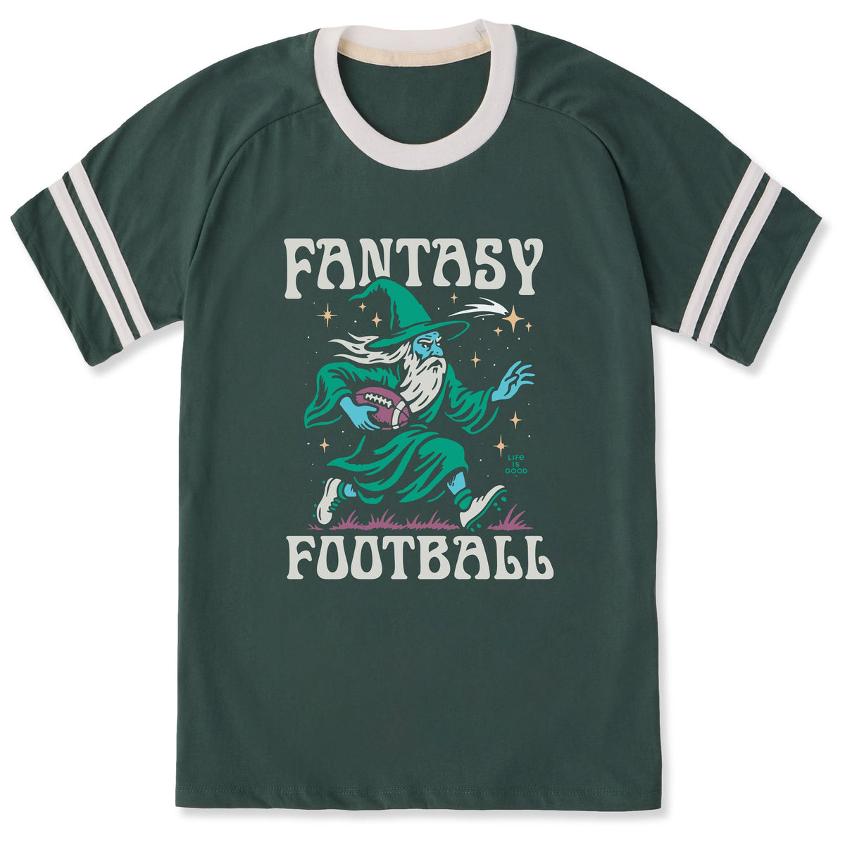 Unisex Fantasy Football Rushing Wizard Sleeve-Striped Tee product image 1