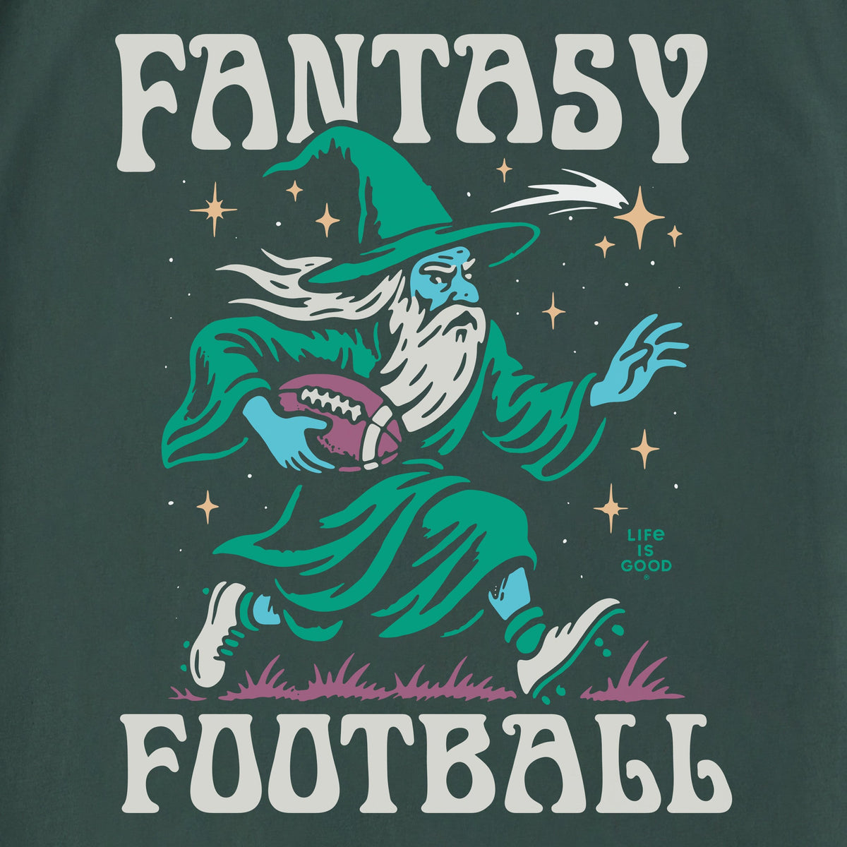 Unisex Fantasy Football Rushing Wizard Sleeve-Striped Tee product image 2