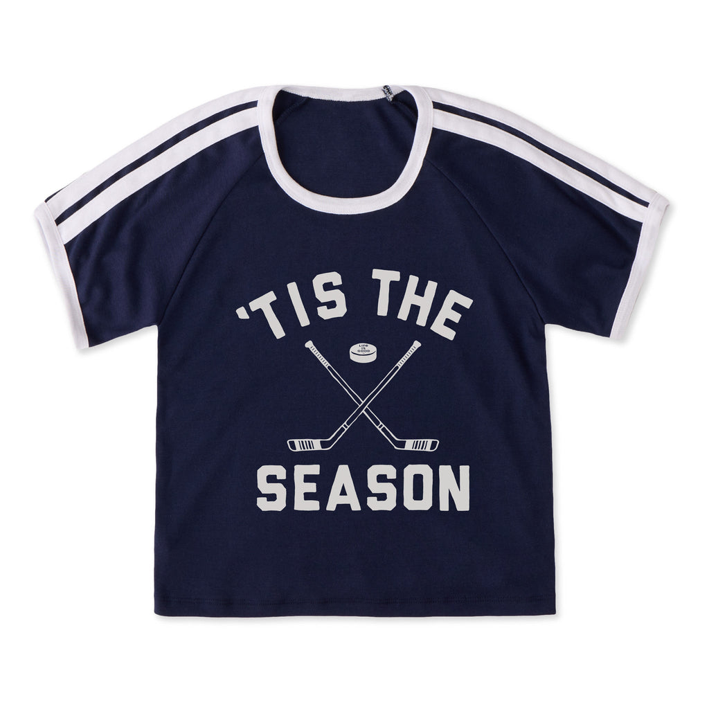 Women's Tis the Season Hockey Shoulder-Striped Ringer Tee product image 1