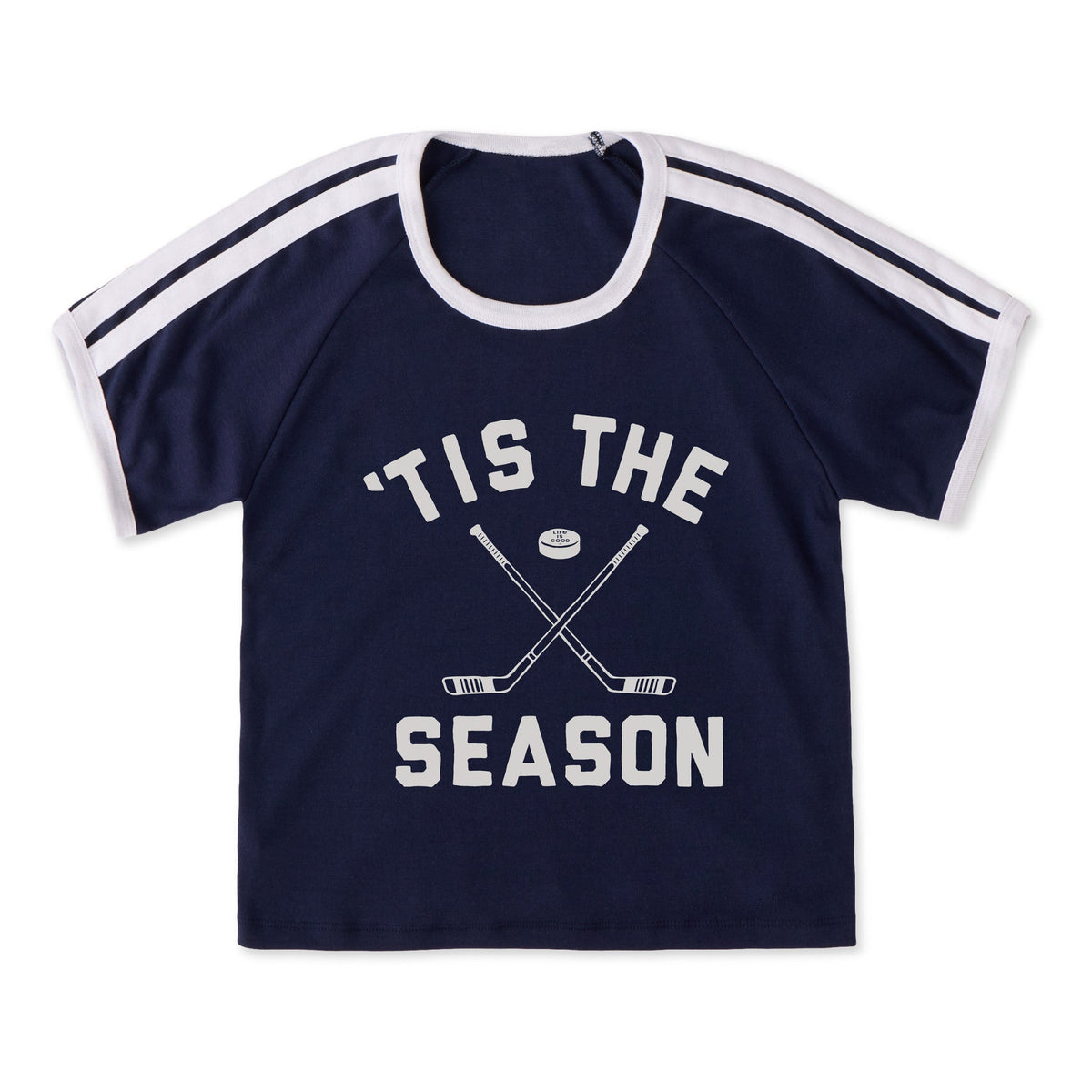Women's Tis the Season Hockey Shoulder-Striped Ringer Tee product image 1