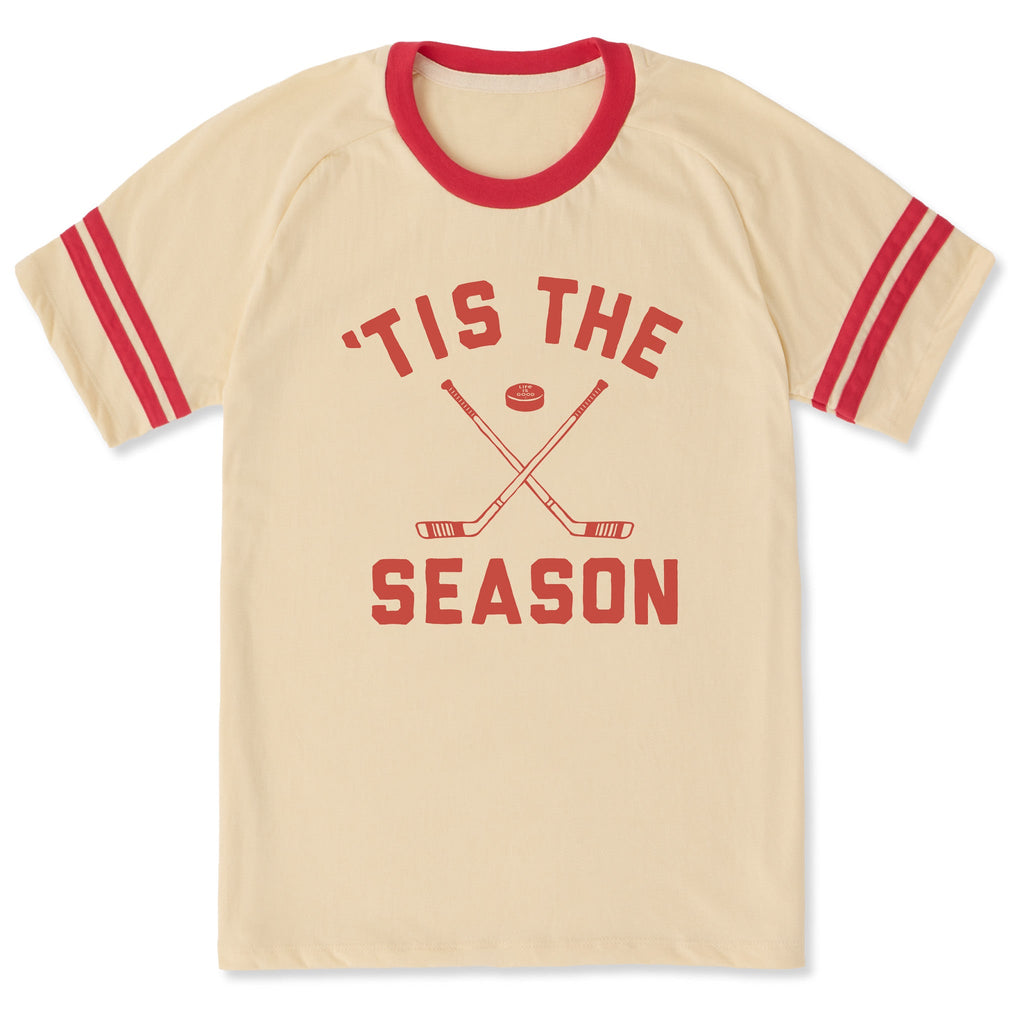 Unisex Tis the Season Hockey Sleeve-Striped Tee product image 1