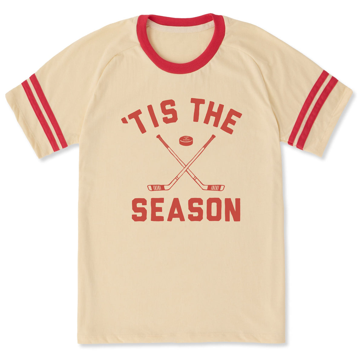 Unisex Tis the Season Hockey Sleeve-Striped Tee product image 1