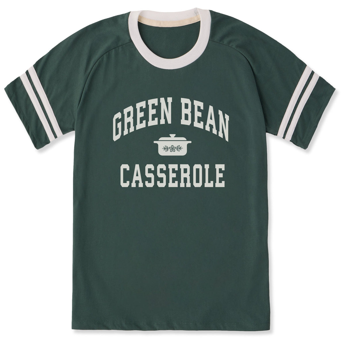Unisex Green Bean Casserole Athletic Arch Sleeve-Striped Tee product image 1