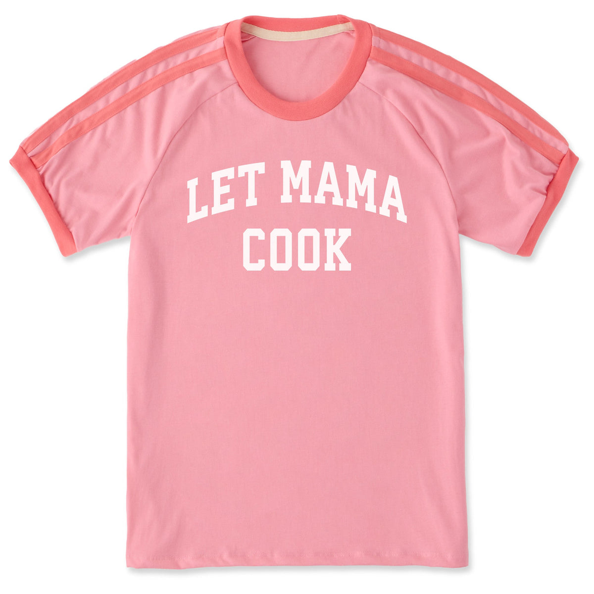 Unisex Let Mama Cook Arch Shoulder-Striped Ringer Tee product image 1