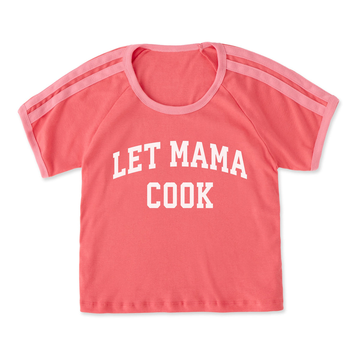 Women's Let Mama Cook Arch Shoulder-Striped Ringer Tee product image 1