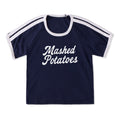 Women's Mashed Potatoes Script Shoulder-Striped Ringer Tee product image 1