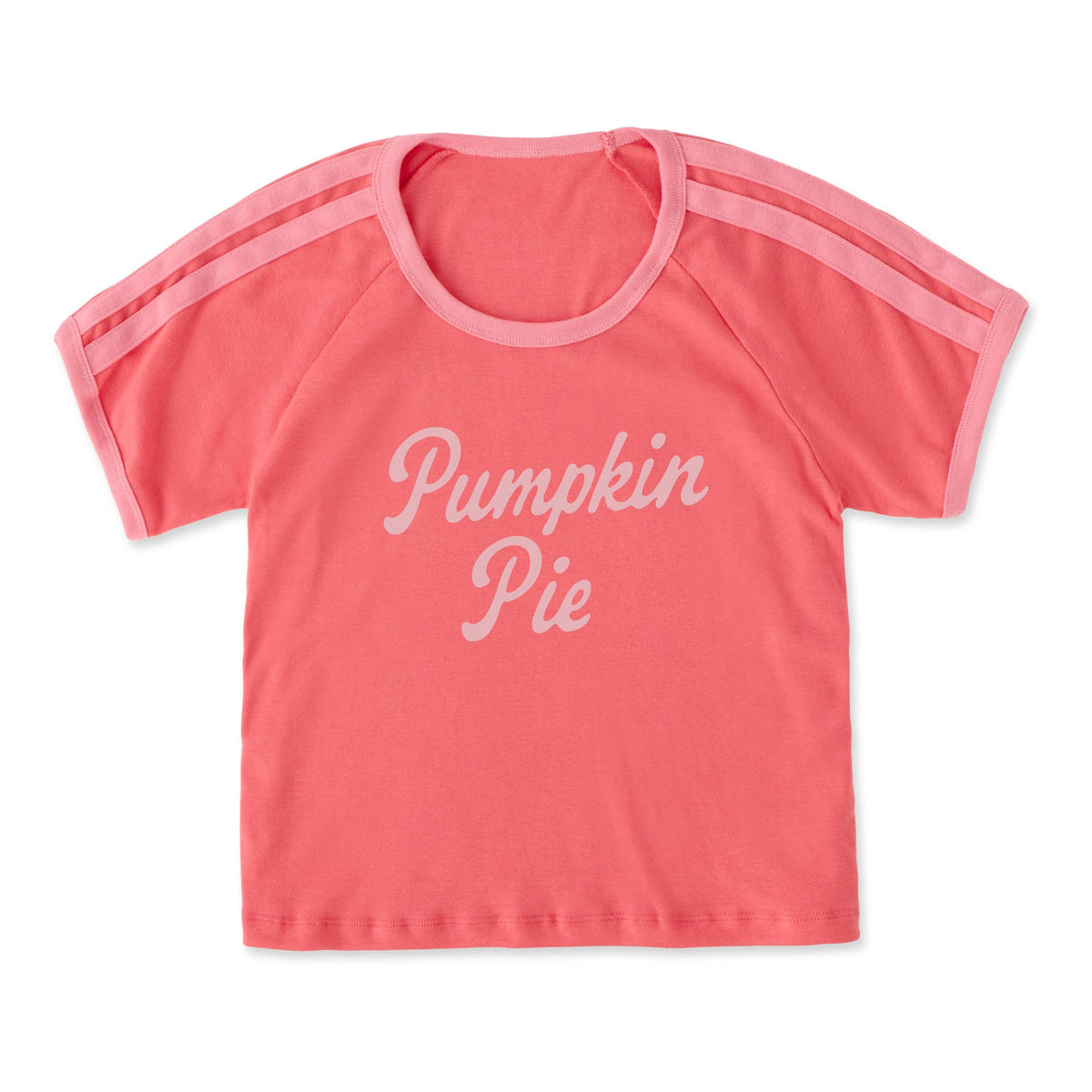 Women's Pumpkin Pie Script Shoulder-Striped Ringer Tee product image 5