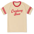 Unisex Cranberry Sauce Script Sleeve-Striped Tee product image 1