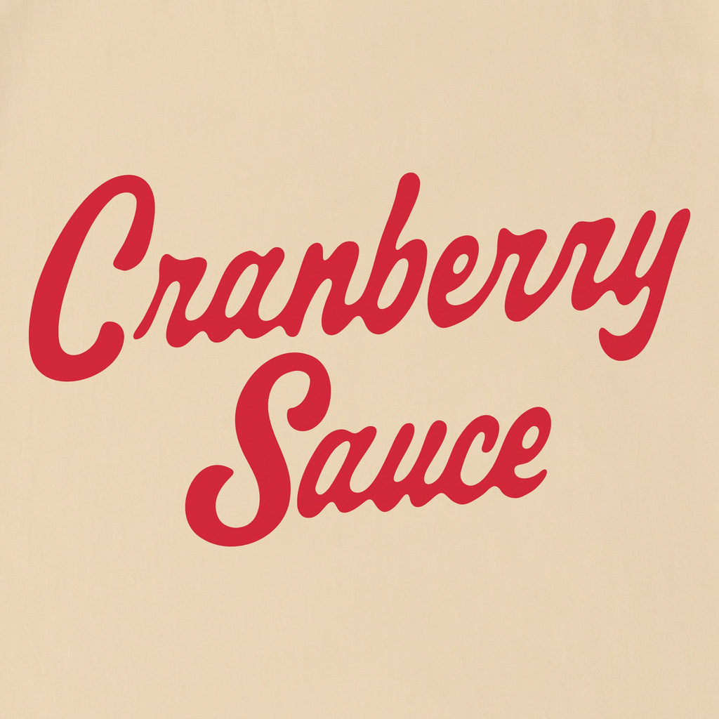 Unisex Cranberry Sauce Script Sleeve-Striped Tee product image 2