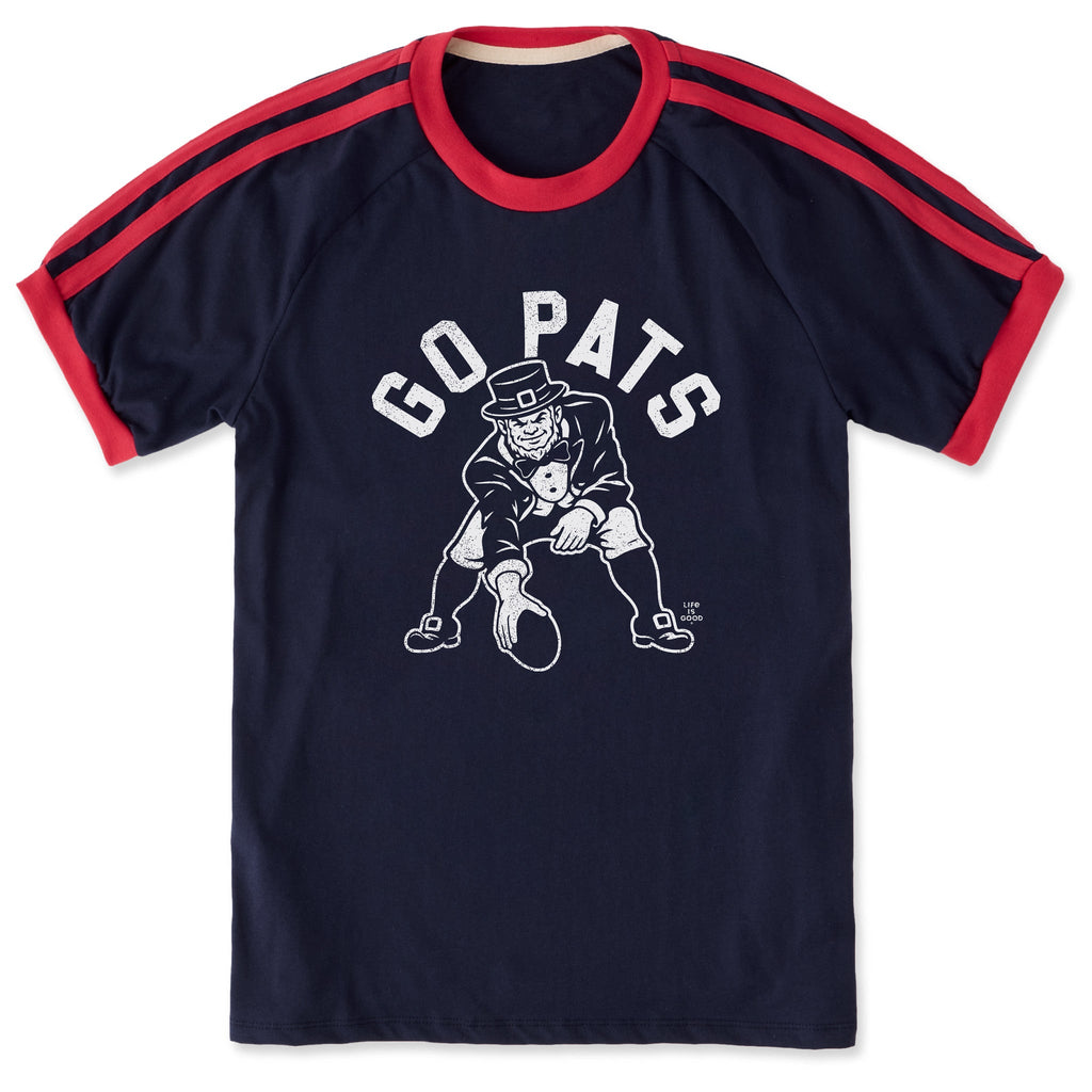 Unisex Go Pats Leprechaun Shoulder-Striped Ringer Tee product image 1